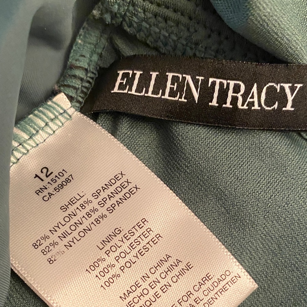 Ellen Tracy Teal One-Piece Swimsuit - Picture 2 of 3